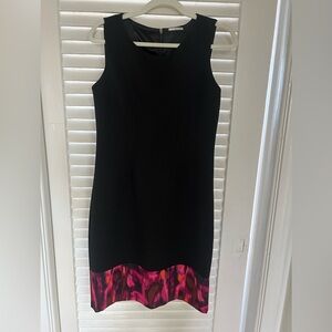 T Tahari Black Dress with Pink Hem